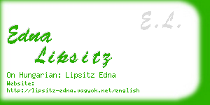 edna lipsitz business card